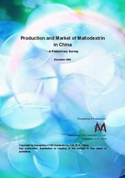 Maltodextrin Production & Market in China